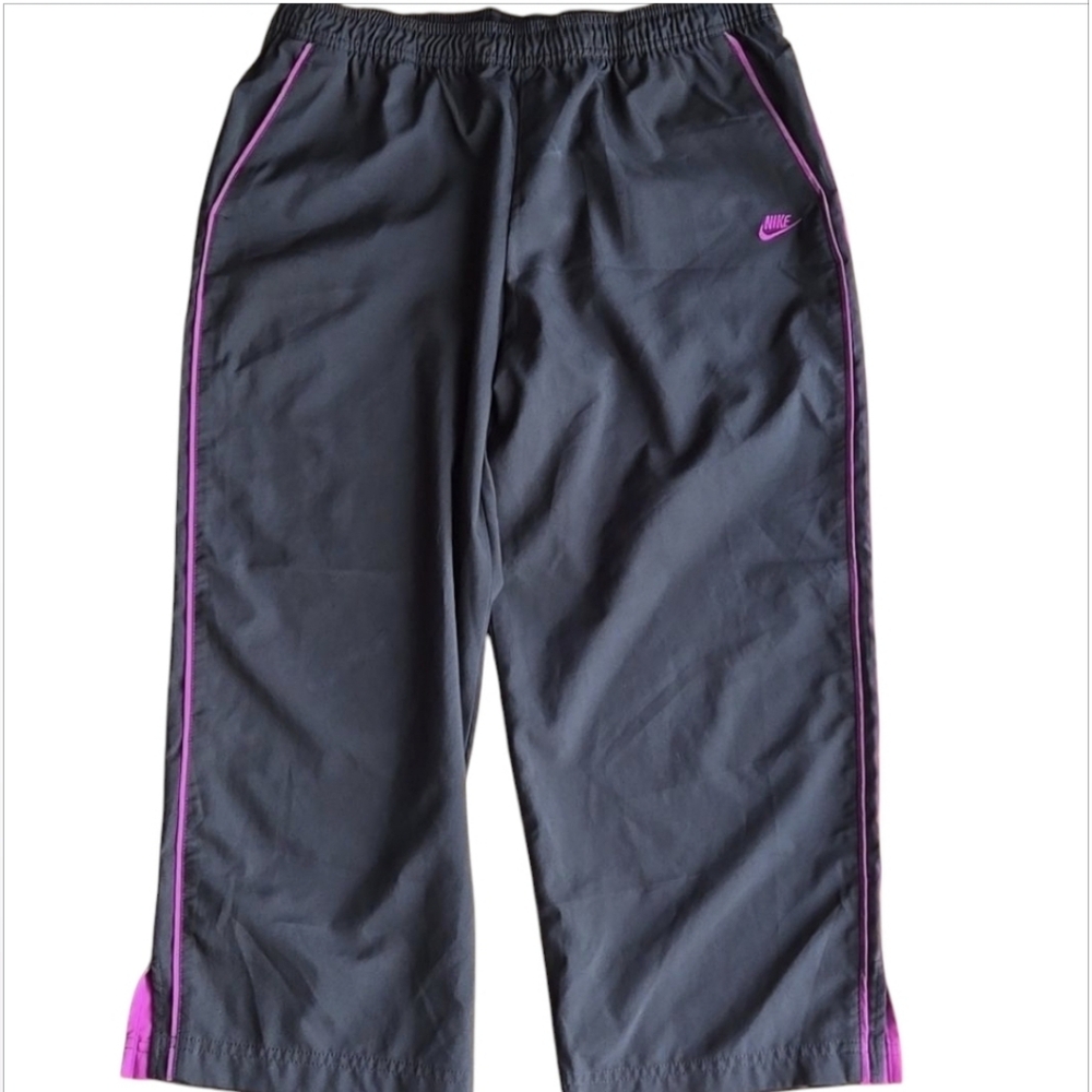 Nike FitDry women's cropped exercise track sweat pants wide leg size large